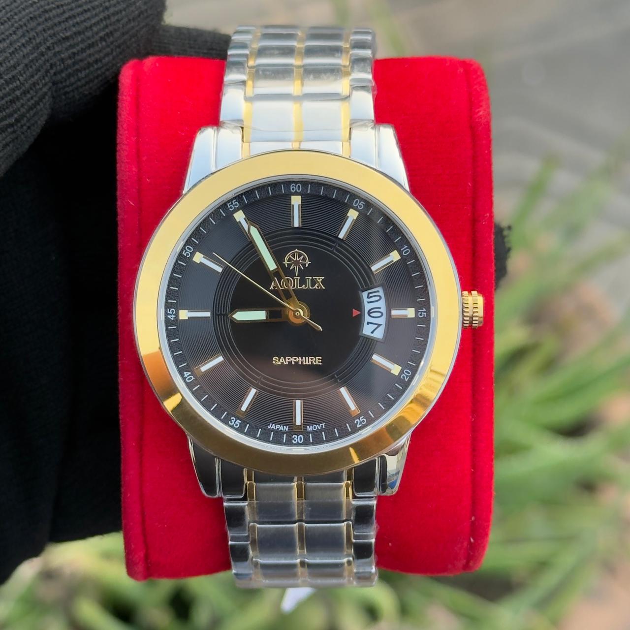 Aolix 0004 Men's Watch - Silver Black Gold