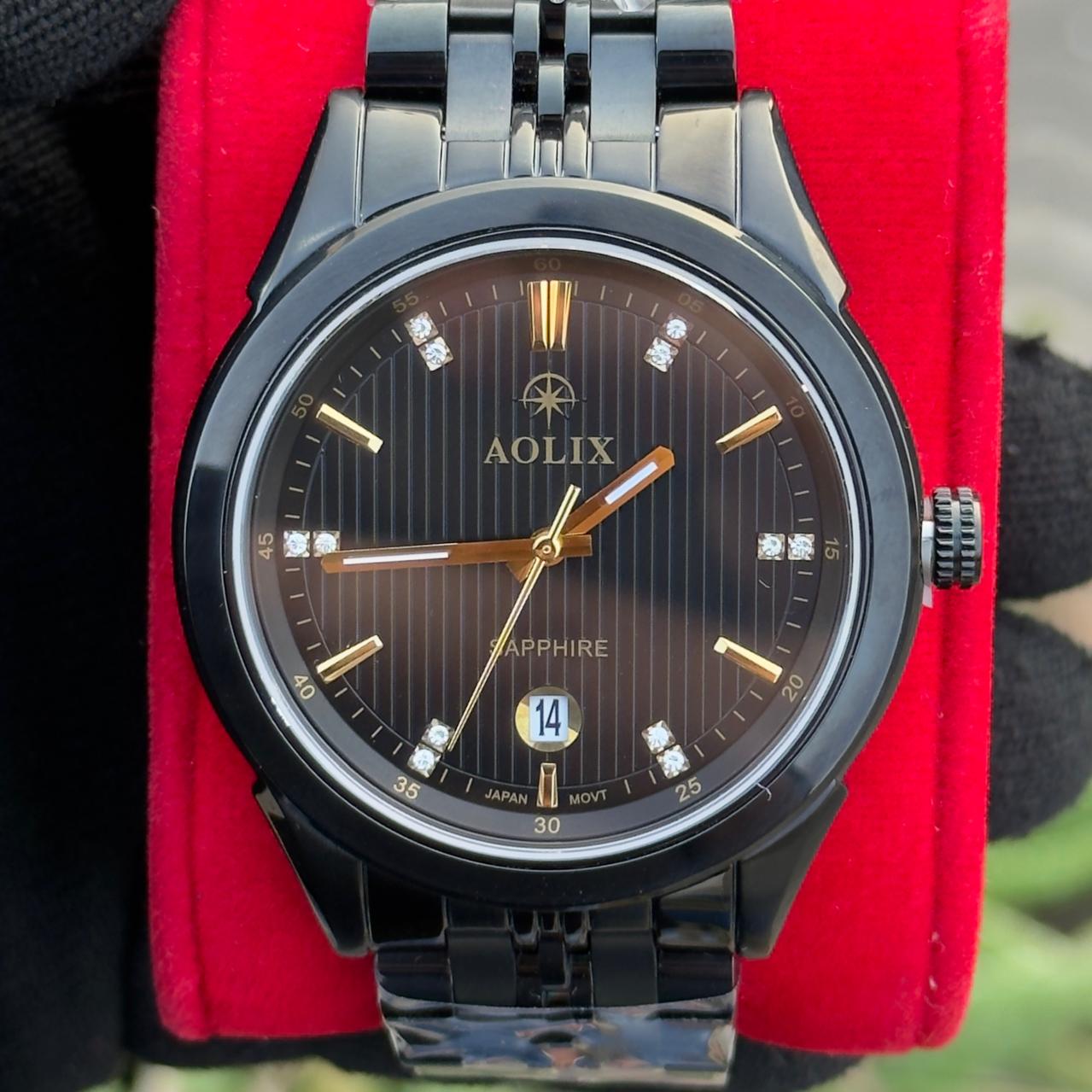 Aolix 9165 Men's Watch -Black Gold 