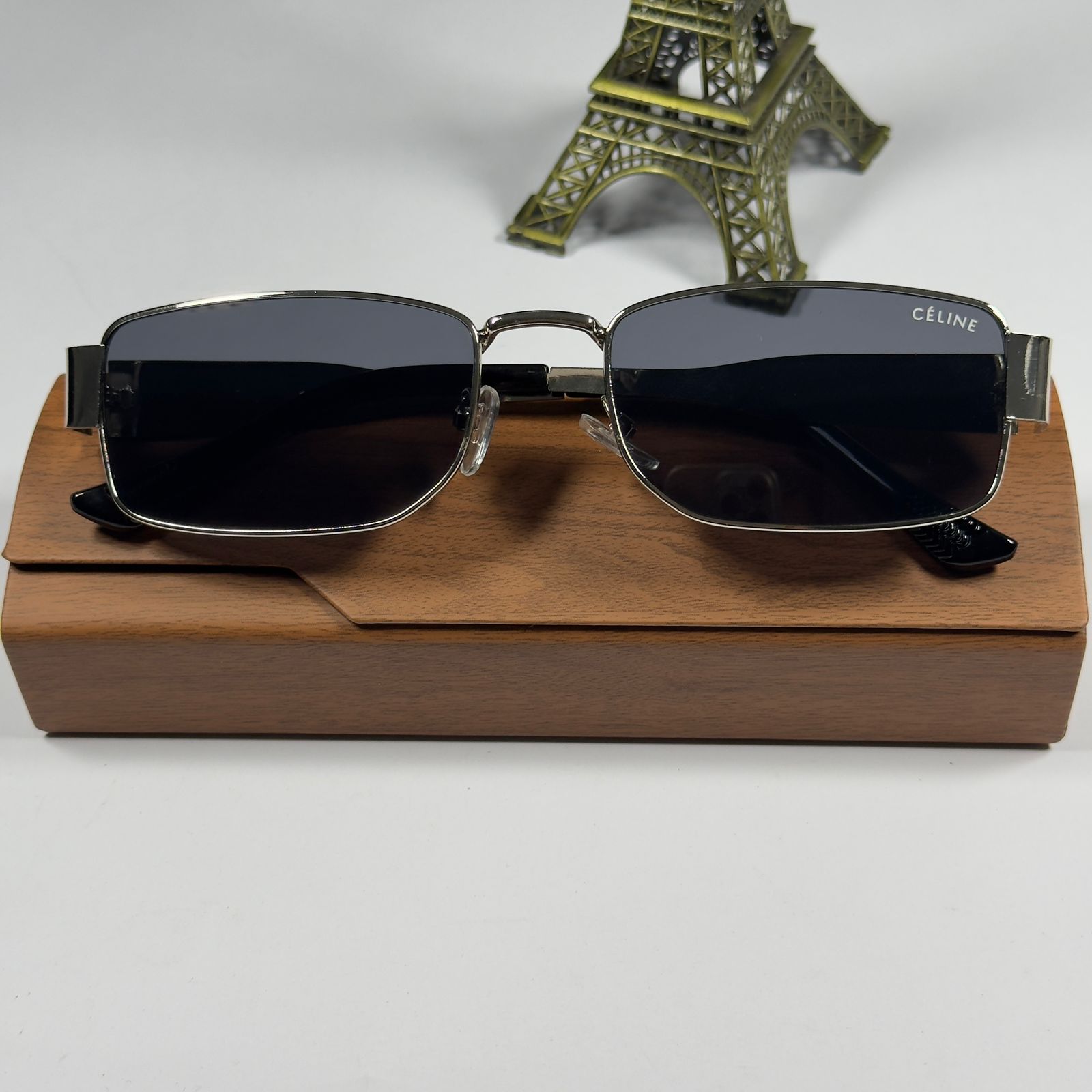 Celine Rectangular Sunglasses - Silver Black (A Grade )