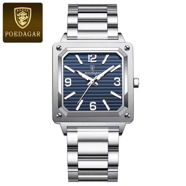 Poedagar 870 Men's Watch - Silver Blue