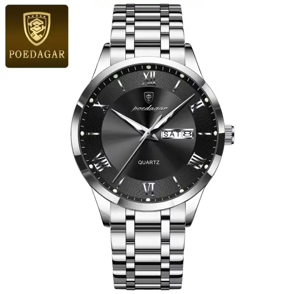 Poedagar 978 CH For Men - Silver Black