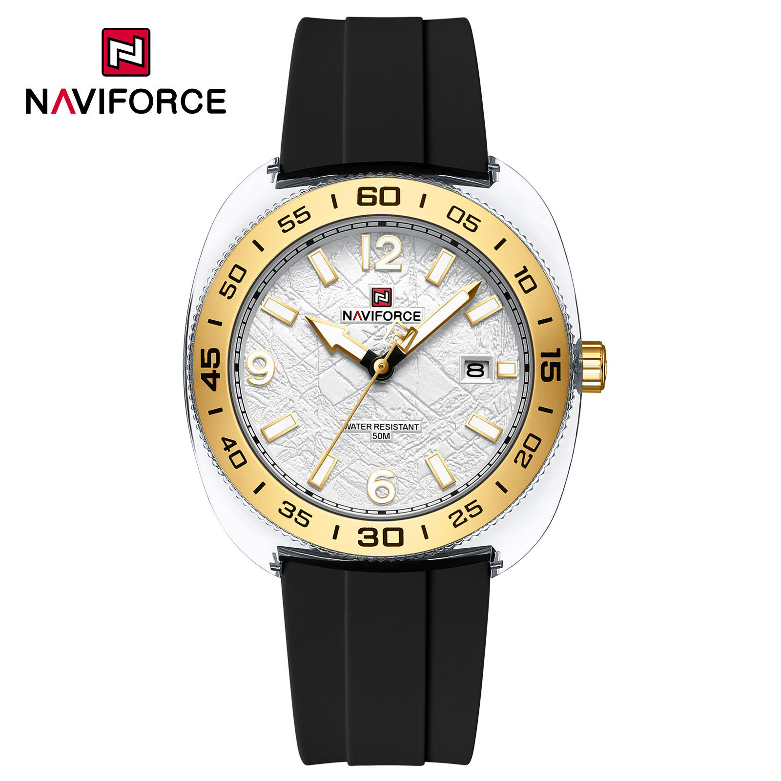 Naviforce 7132 - Black Gold White For Men 