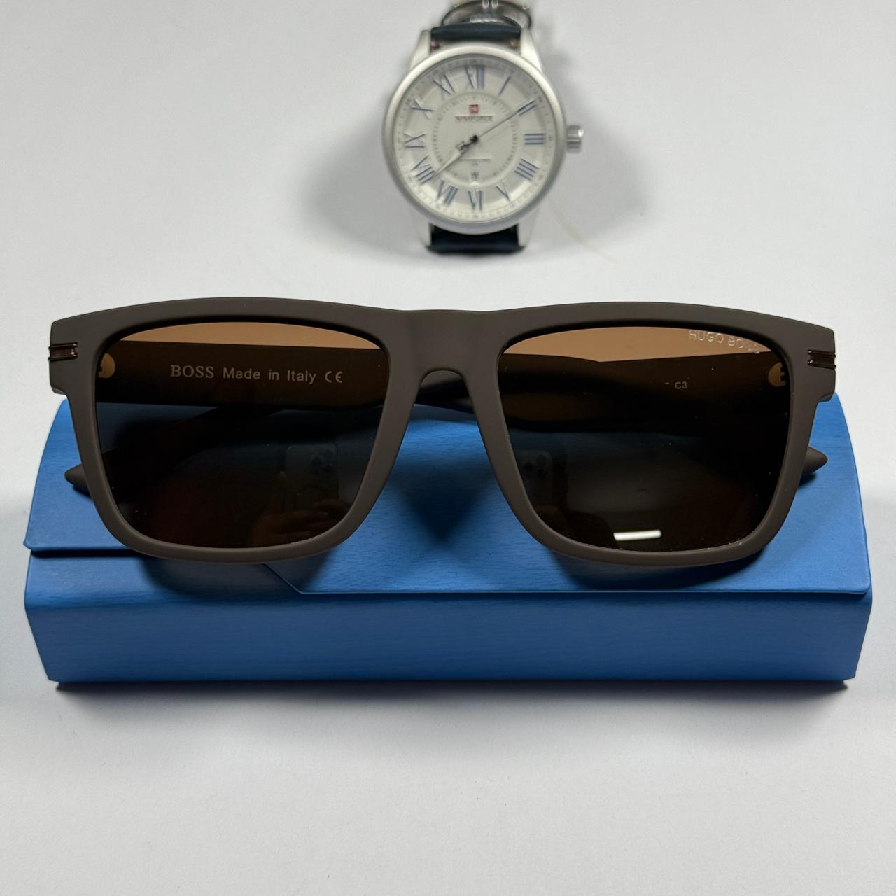 Hugo Boss Square Sunglasses 68524 C3 - Matte Brown (A Grade )