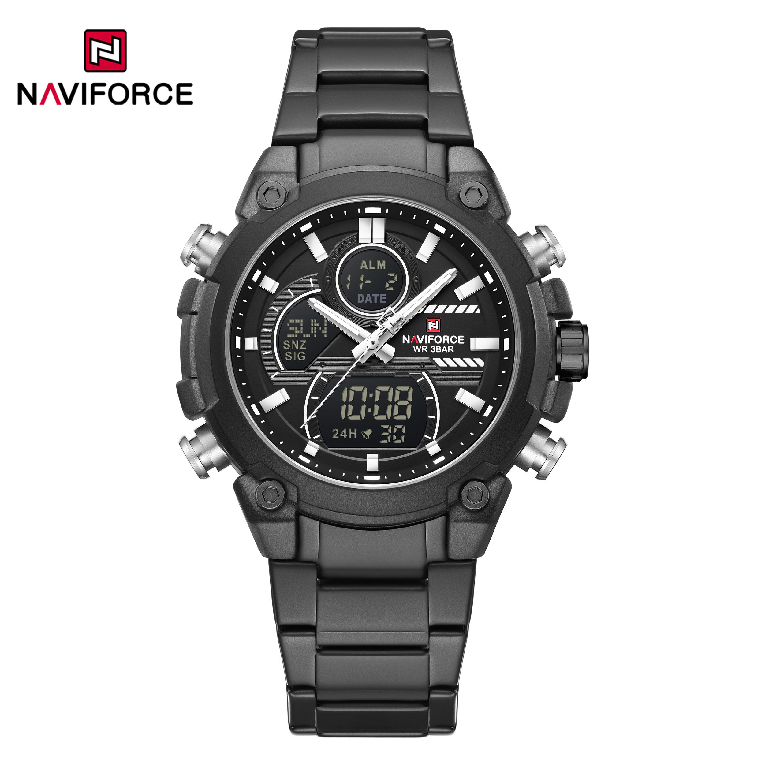 Naviforce -9278 Black For Men