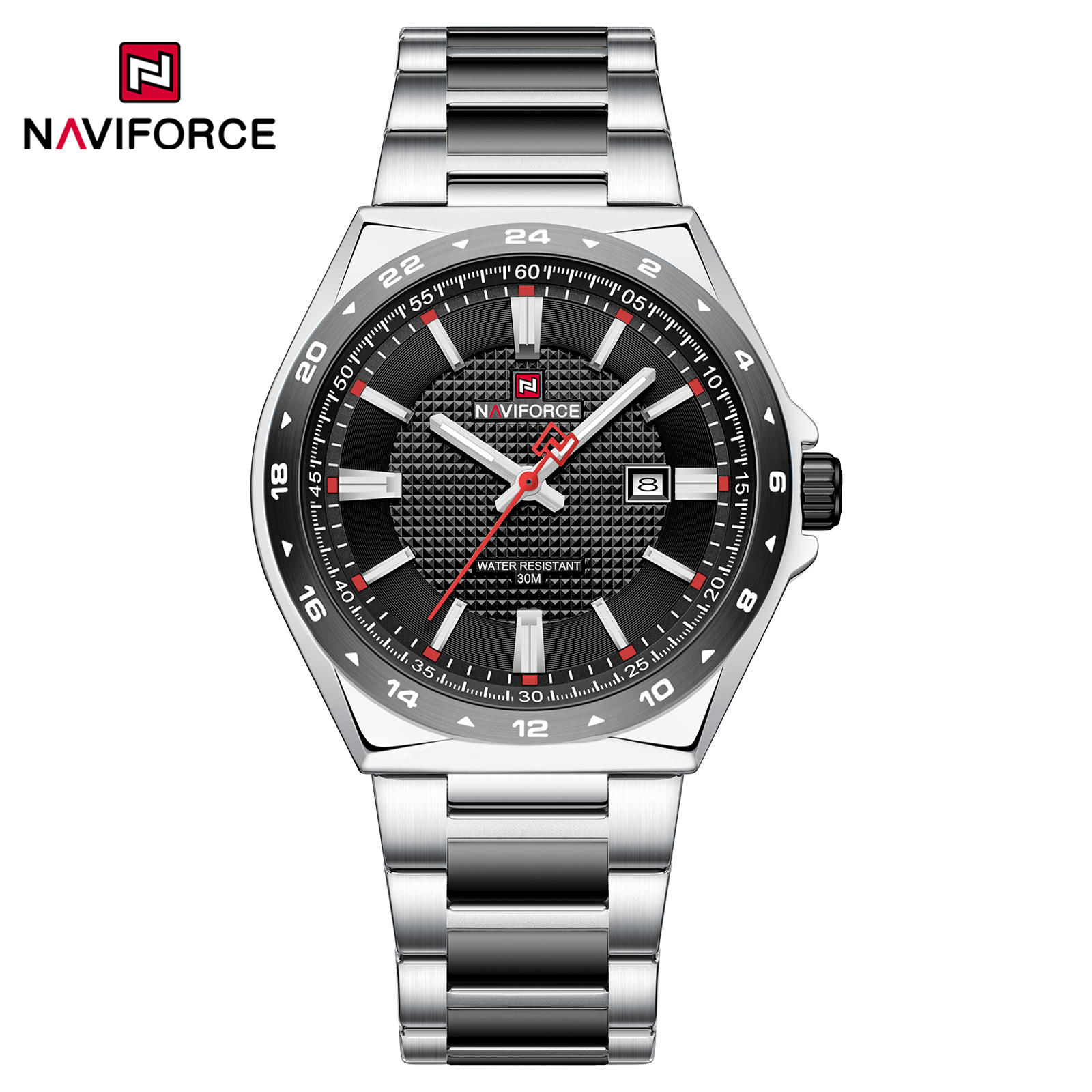 Naviforce - 9266 Silver Black  Red for Men 