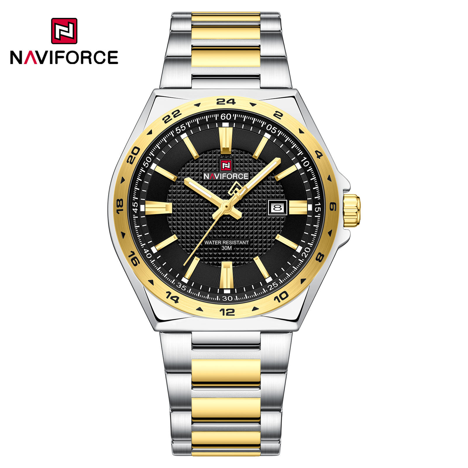 Naviforce - 9266 Silver Gold Black for Men 