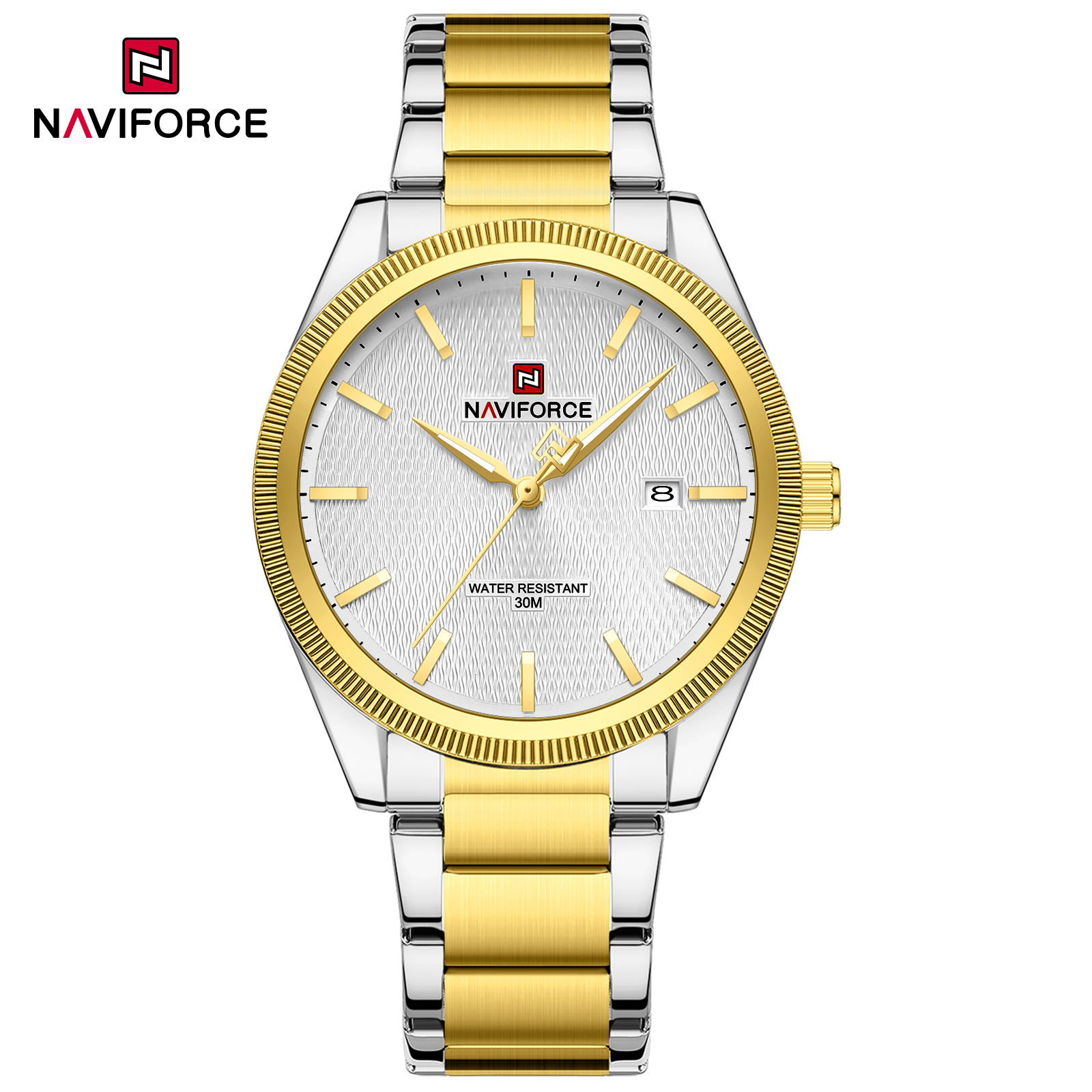 Naviforce - 9276 Silver Gold White For Men