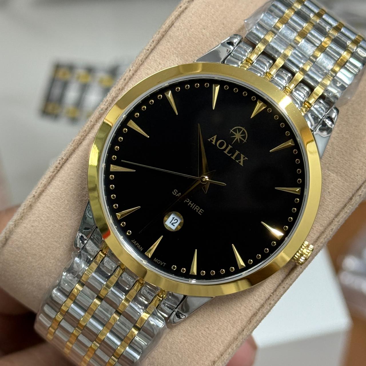 Aolix 9171 Men's Watch - Silver Gold Black