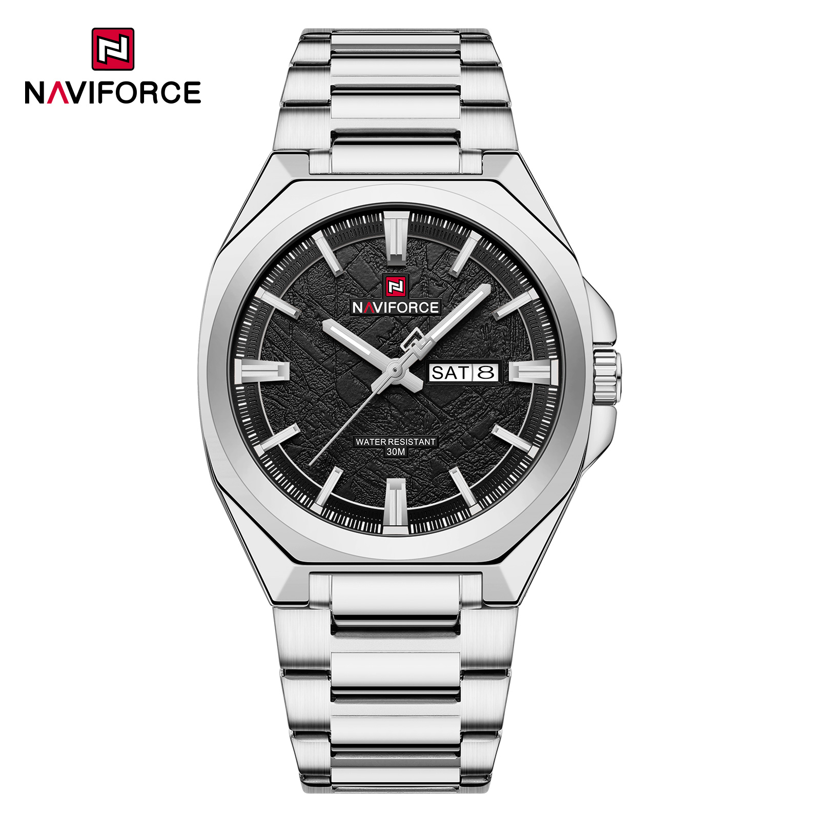 Naviforce 9273 Men's Watch - Silver Black