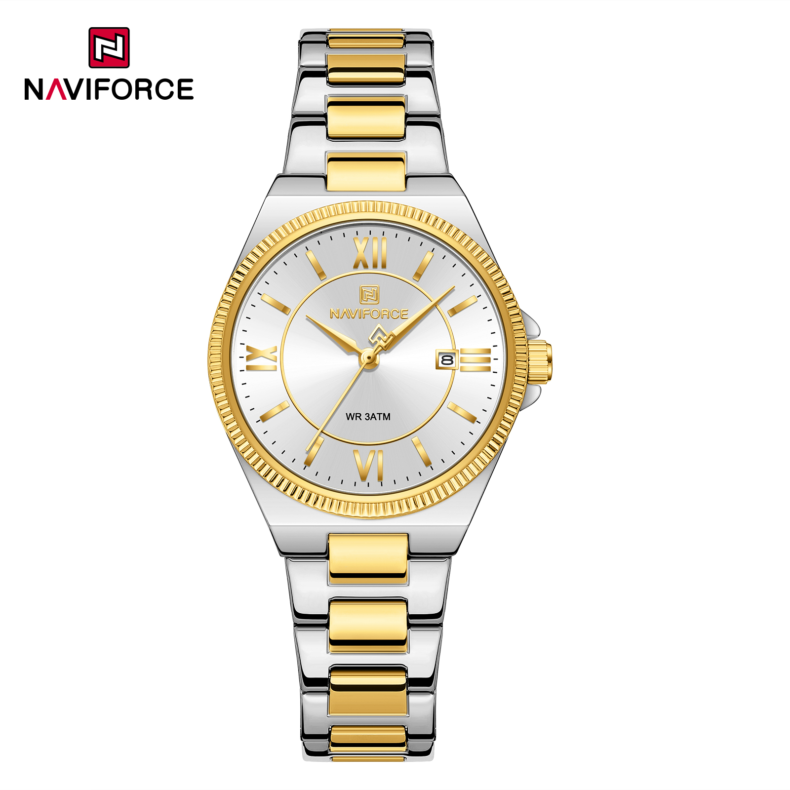 Naviforce 5073 Women's Watch - Silver Gold White