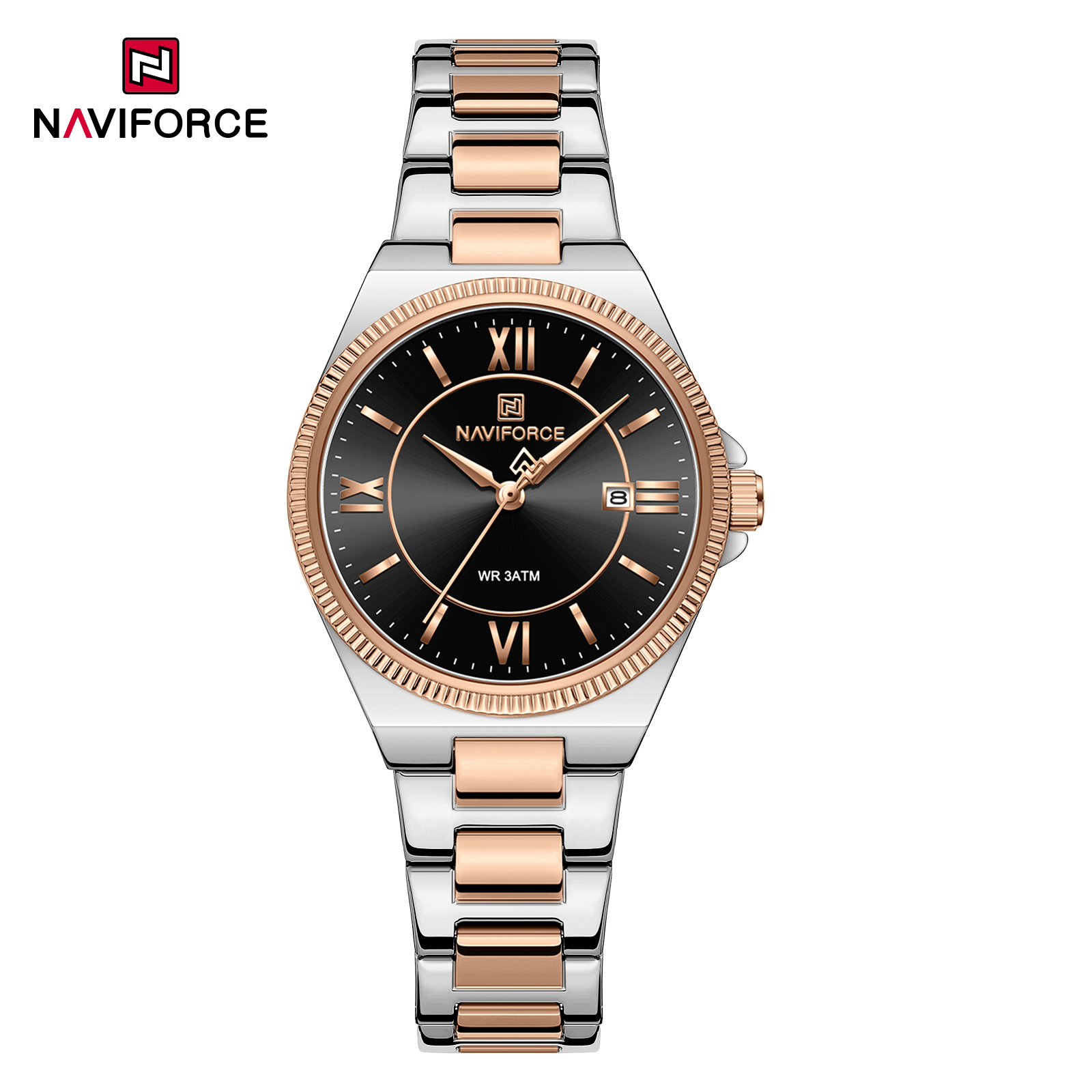 Naviforce 5073 Women's Watch - Silver Rose Black 