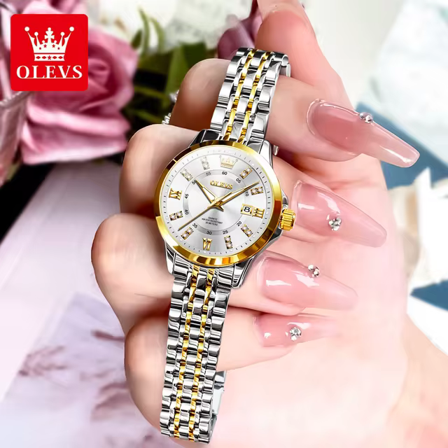 Olevs 3620 CH For Women - Silver Gold White