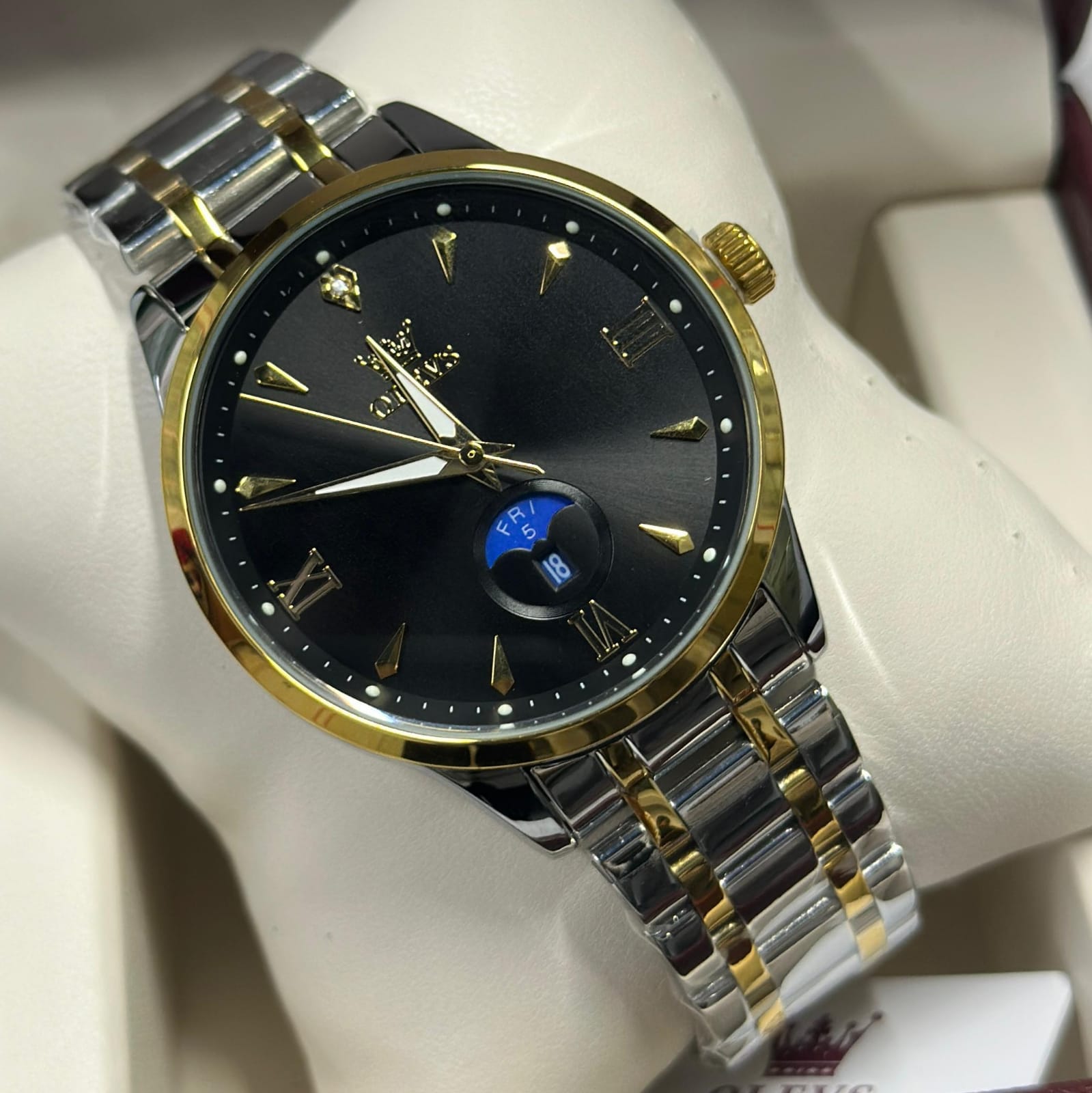 Olevs 3646 CH – Silver Gold Black For Men