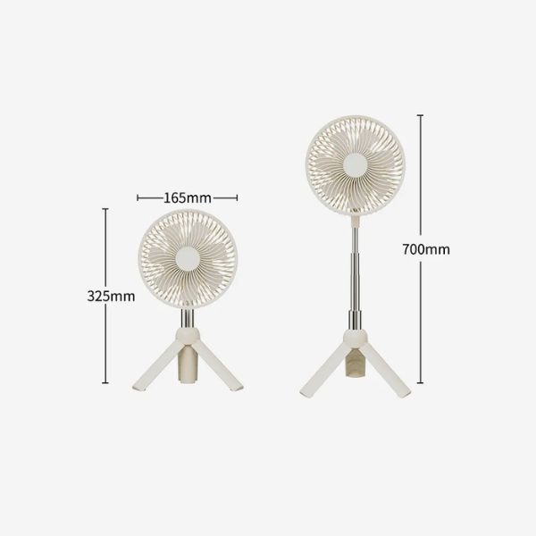 Azeada PD-F27 Portable Camping Rechargeable Fan with LED Lantern & 4000mAh Battery