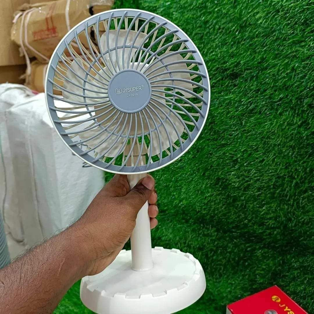 JY SUPER JY-2218 Lithium Rechargeable Mini Table Fan - White