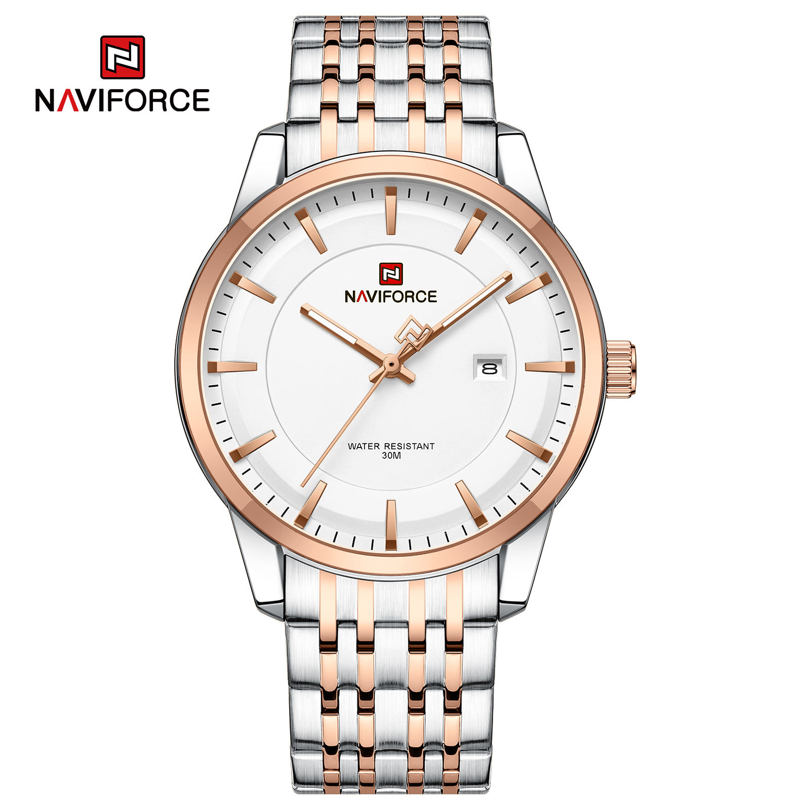Naviforce 9228 - Silver Rose White For Man