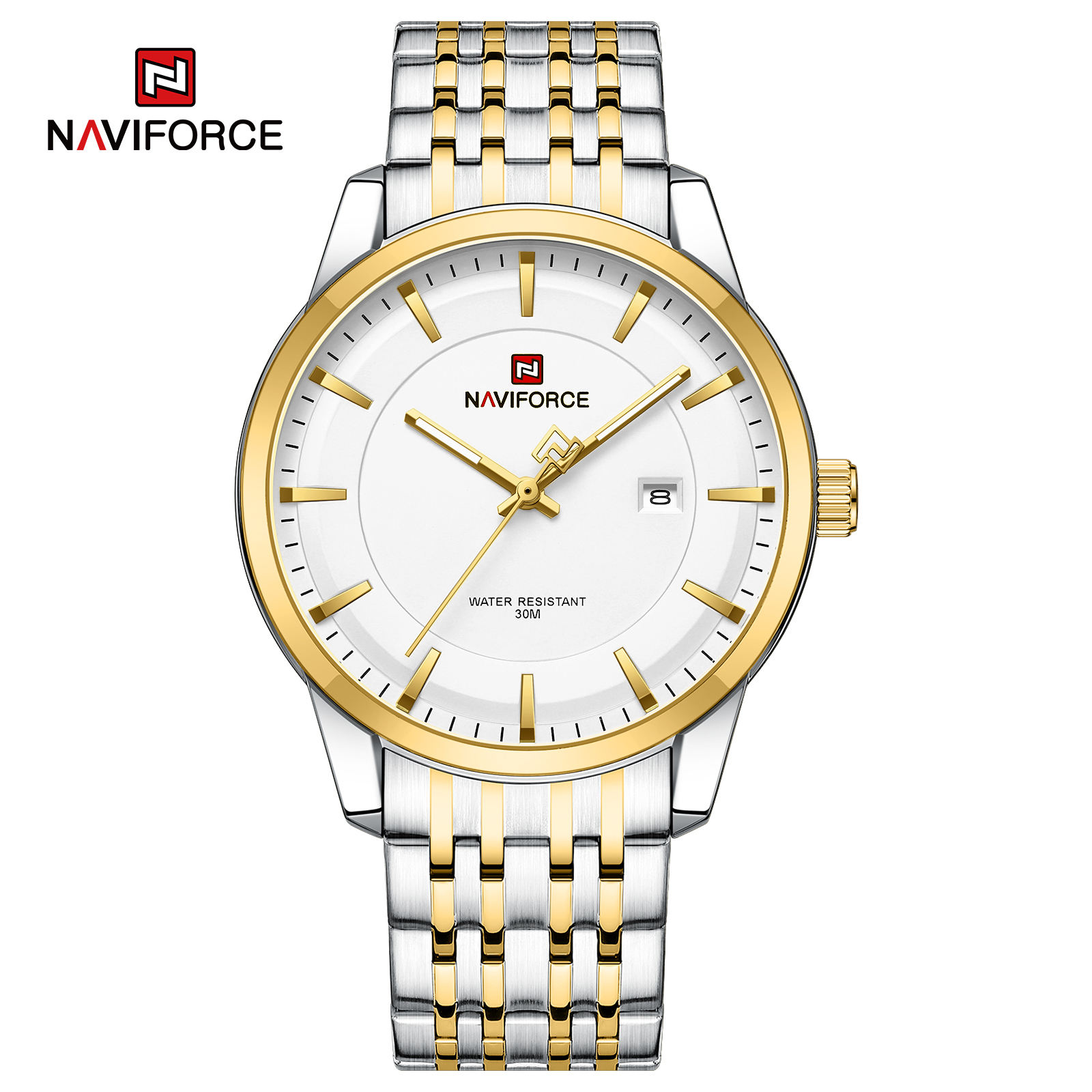 Naviforce 9228 - Silver Gold White For Man