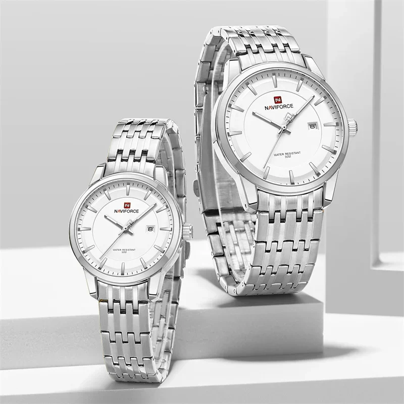 Naviforce 9228 Couple - Silver