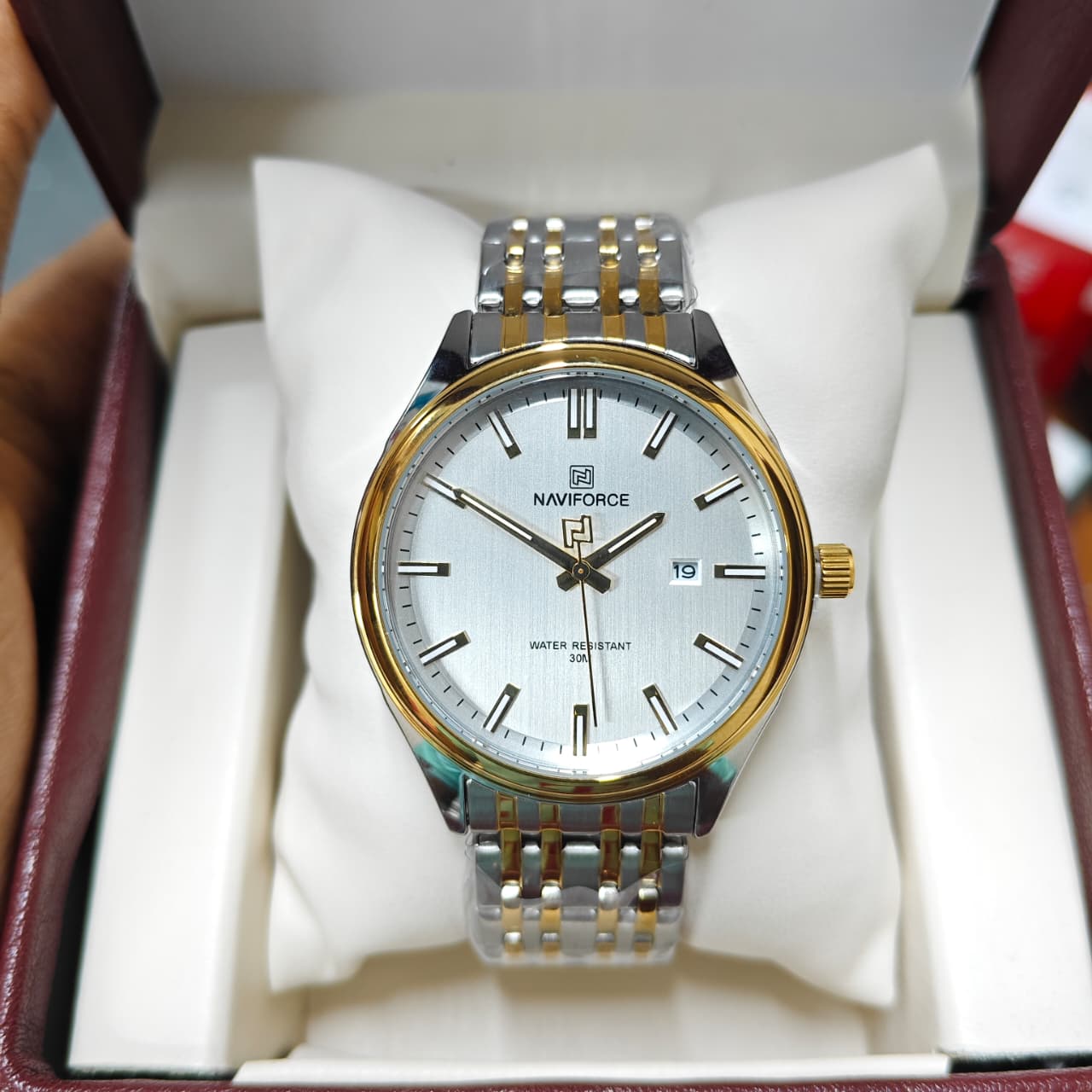 Naviforce 8039 - Silver Gold White For Men