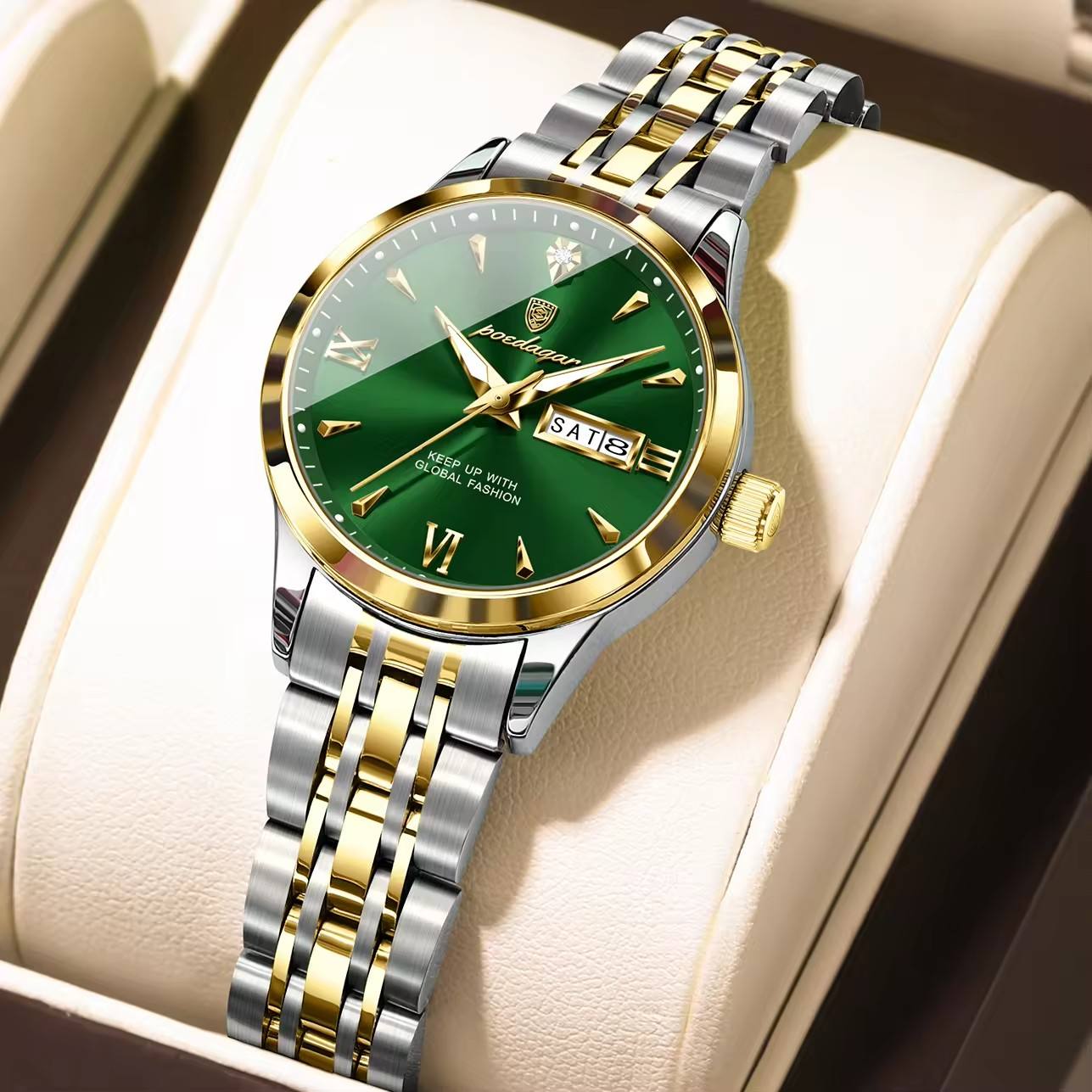 Poedagar 504- Silver Gold Green for Women