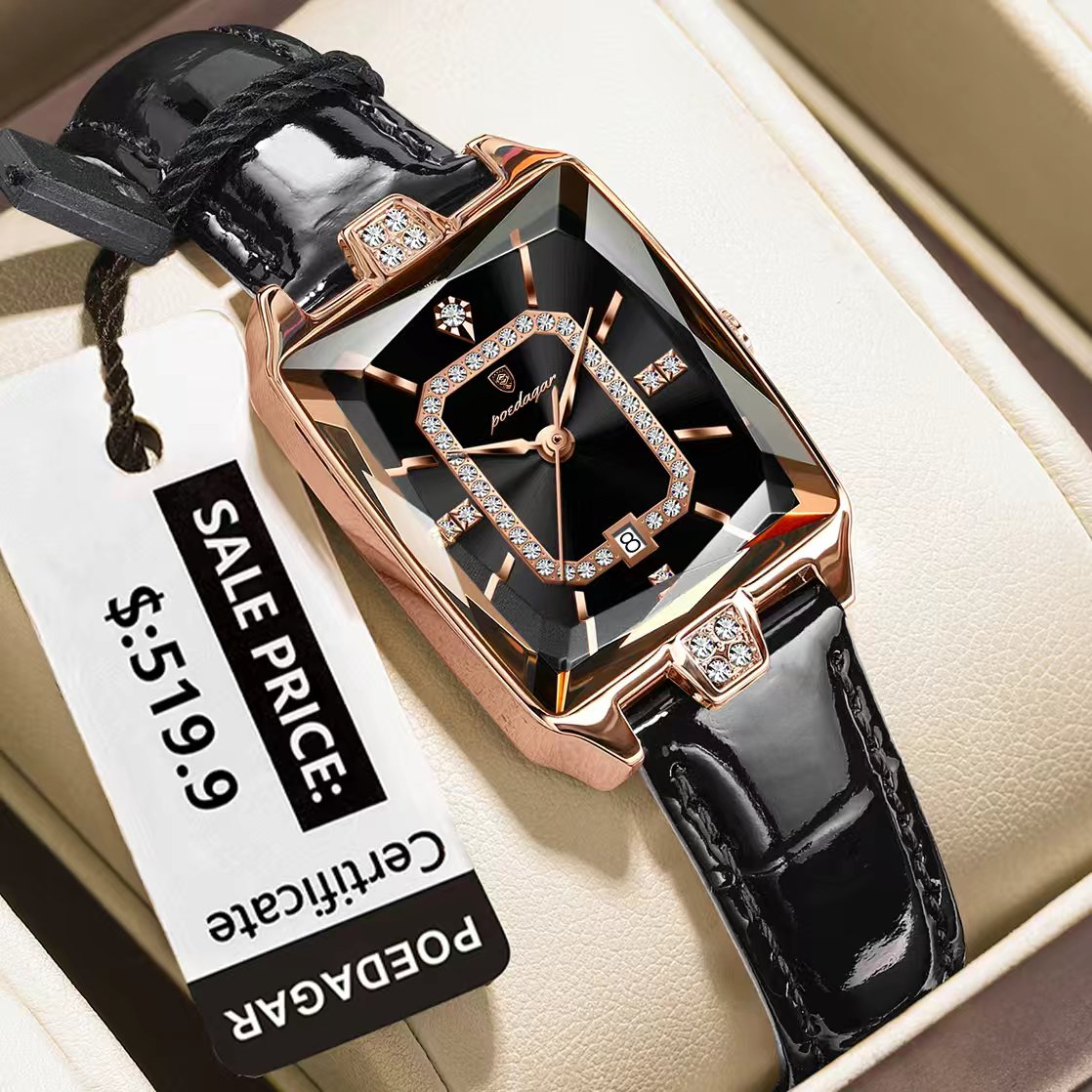 Poedagar 785L Ladies Watch - Rose Black