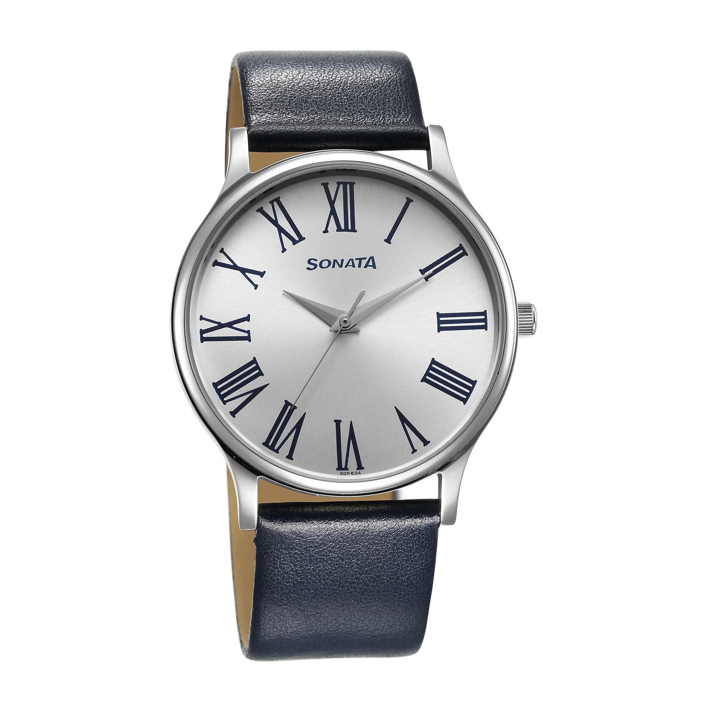 Sonata Aspire Quartz Analog White Dial Leather Strap Watch for Men - 77105SL13