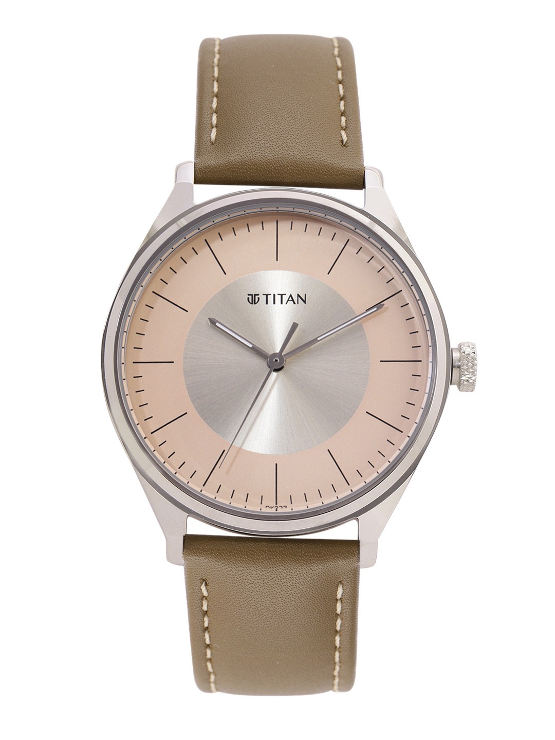Titan Men's Urban Edge Lustrous Gold Dial Leather Watch - NP1802SL09