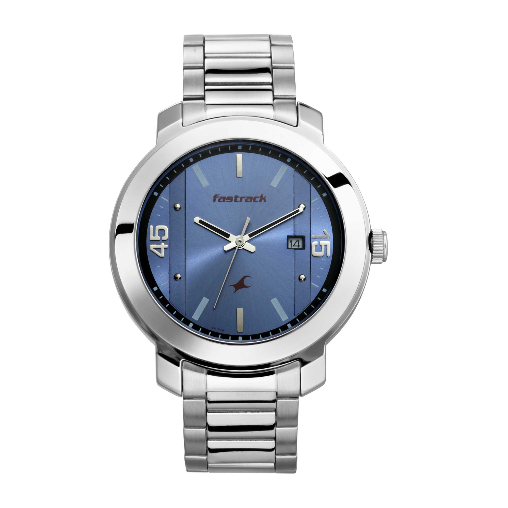 Blue Dial Stainless Steel Strap Watch - 3246SM03