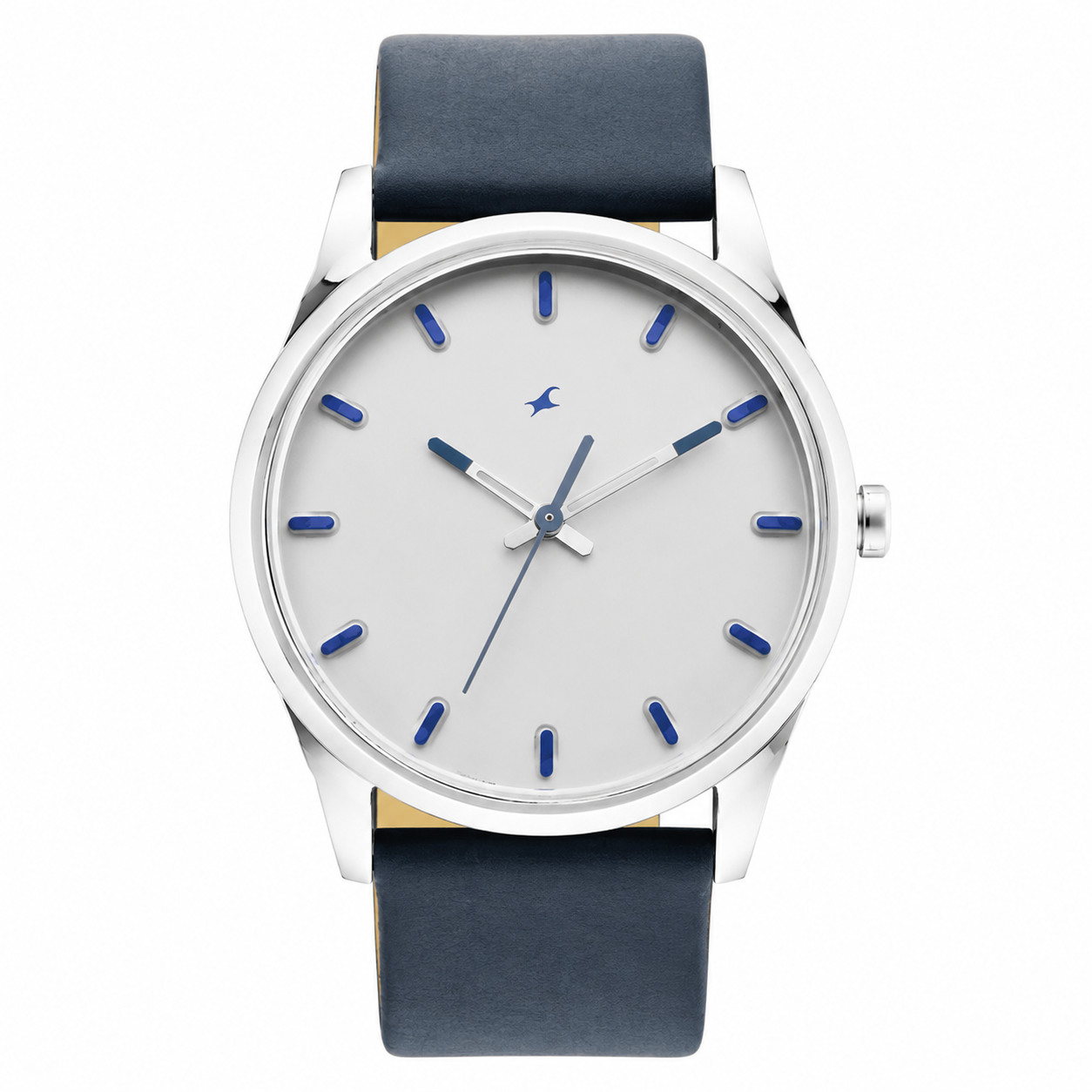 Fastrack After Dark White Dial Leather Watch for Guys - 3273SL01 