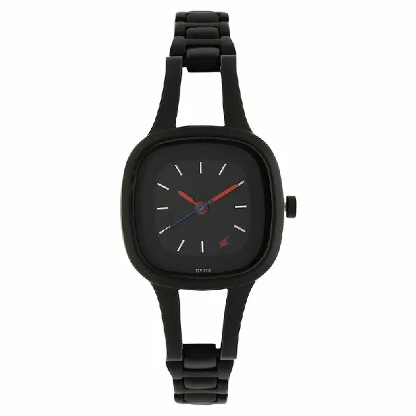 Fastrack Ladies Watch Quartz Analog Black Dial Metal Strap Watch for Girls - NS6147NM02