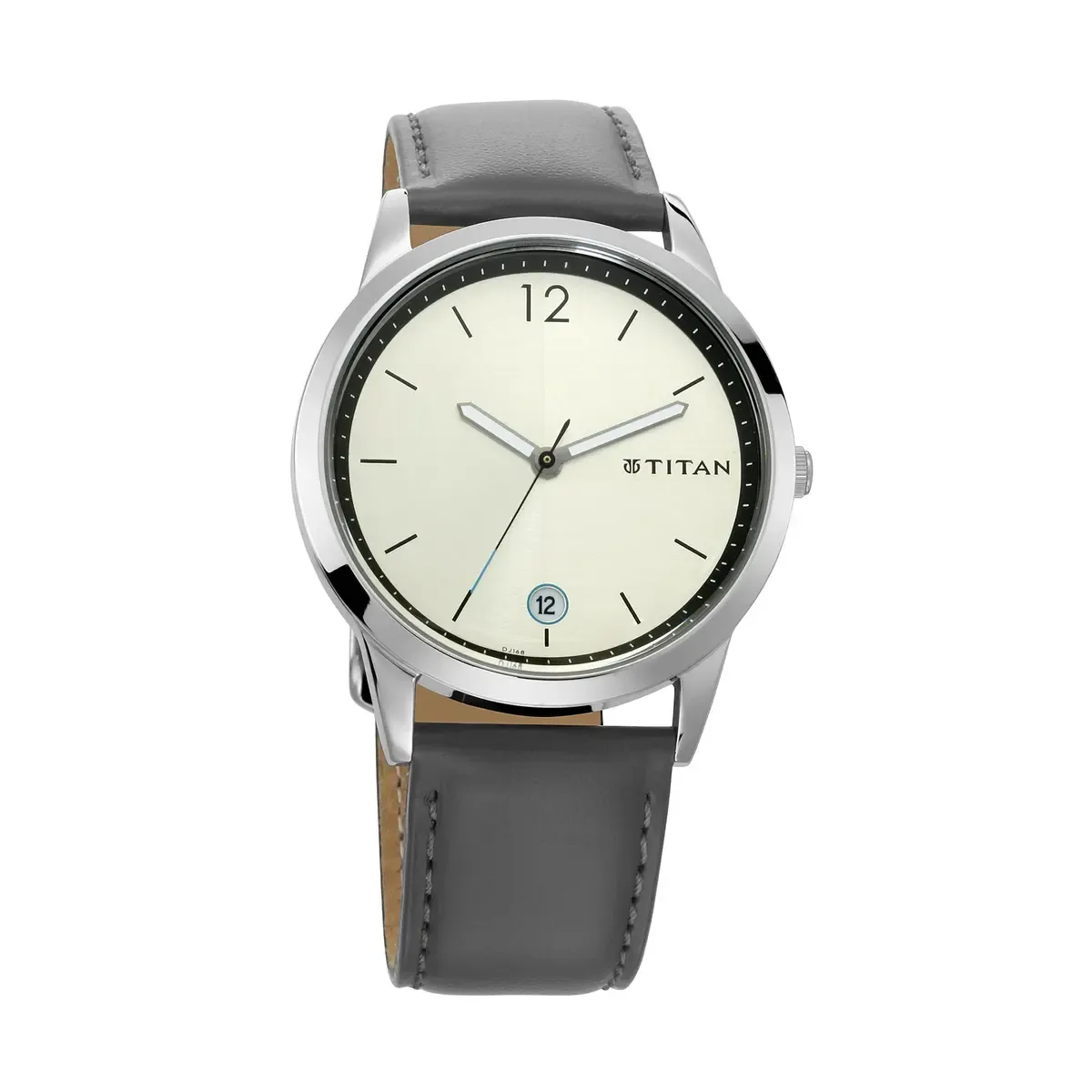 Titan Beige Dial Grey Leather Strap for Men - 1806SL03