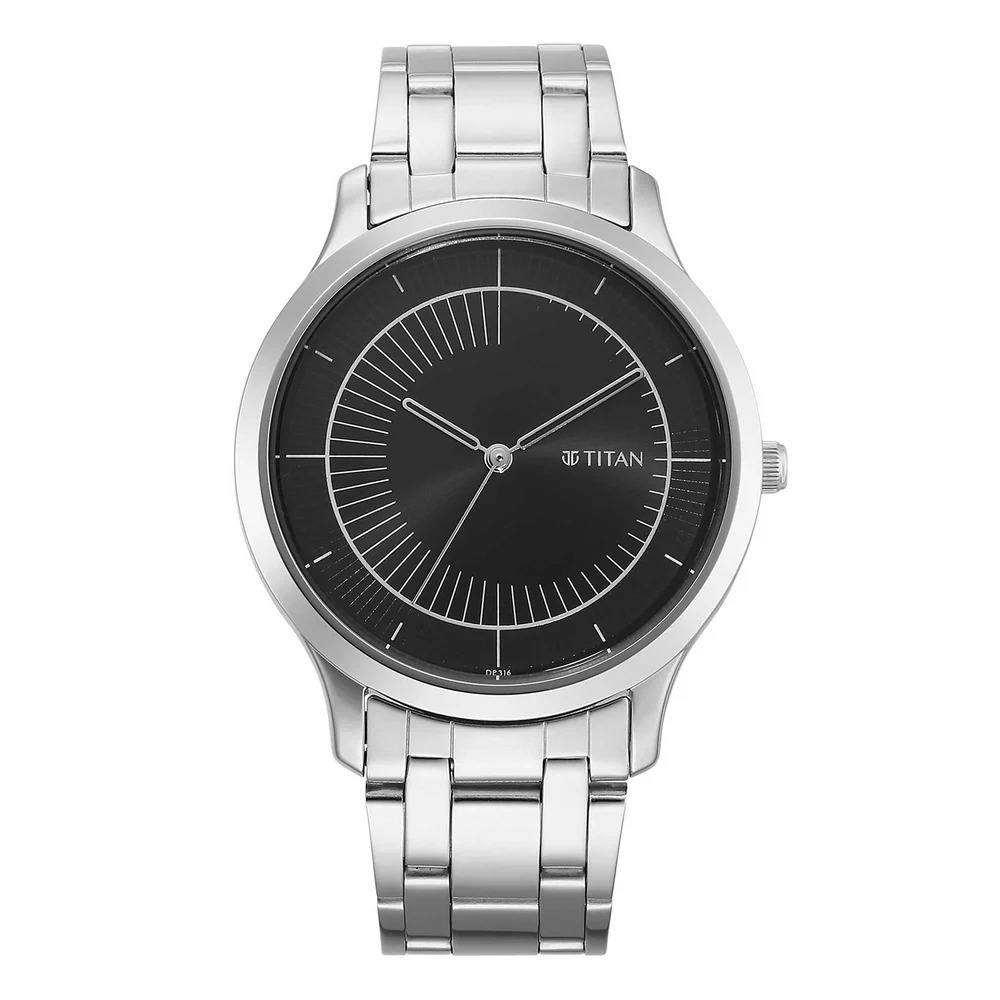 Titan Yin & Yang Black Dial Analog Stainless steel Strap Watch for Men - 1825SM01