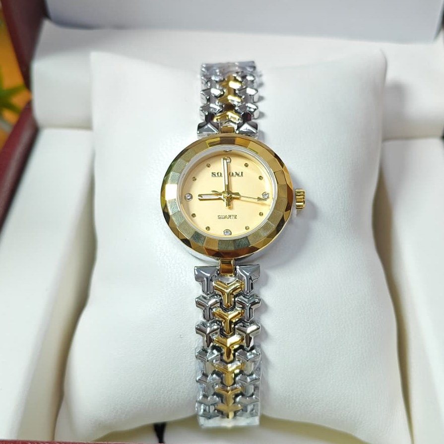 Soloni 1025 For Women - Silver Gold With Premium Box