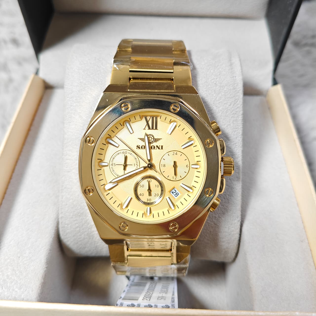Soloni 3001 For Men - Gold With Premium Box