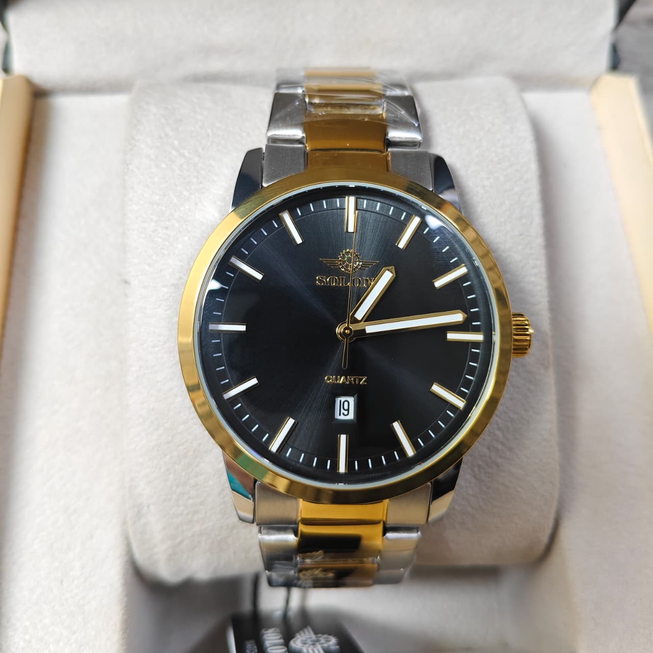 Soloni 1022M For Men - Silver Gold Black With Premium Box