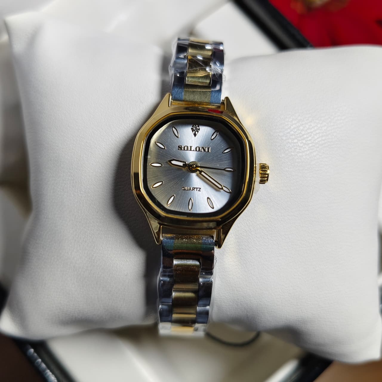 Soloni 1045 For Women - Silver Gold White  With Premium Box