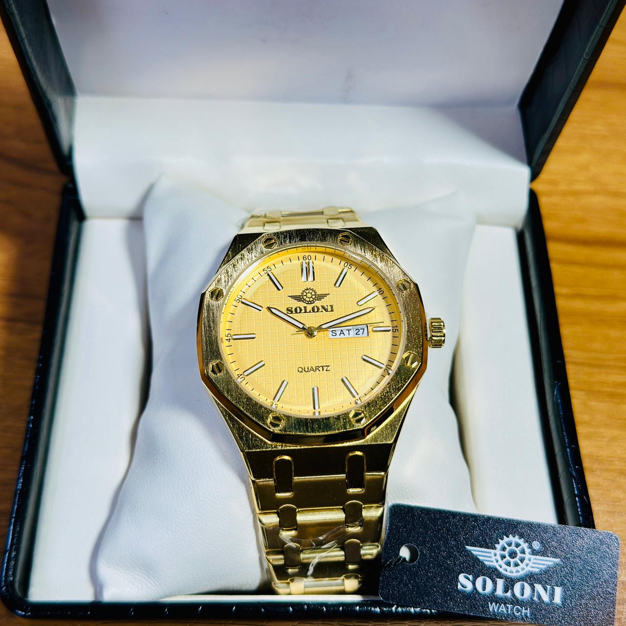 Soloni 1012M For Men - Gold  with Premium Box