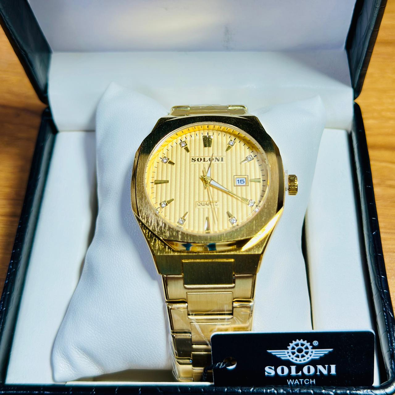 Soloni 1014 For Men - Gold With Premium Box