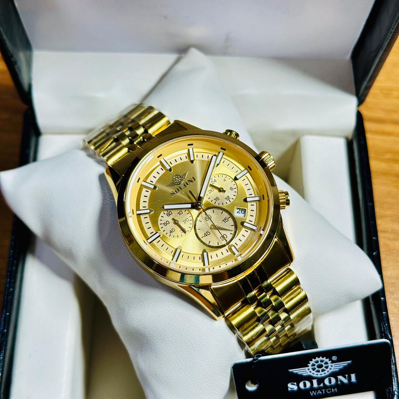 Soloni 3015 For Men - Gold With Premium Box