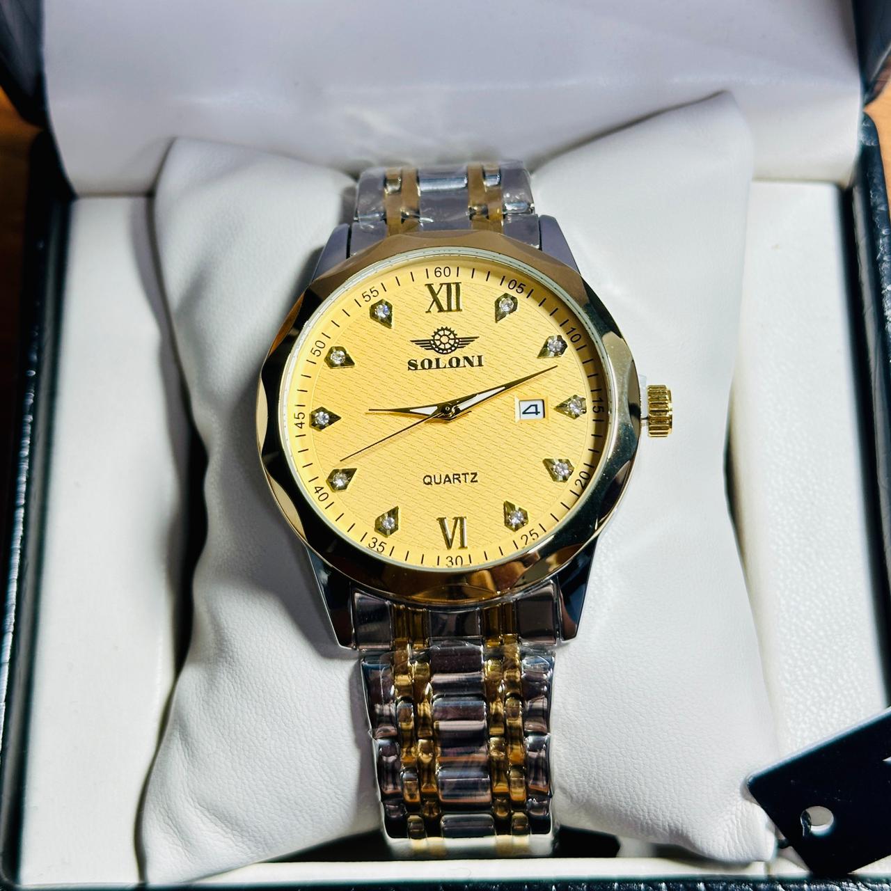 Soloni 1001 For Men - Silver Gold With Premium Box