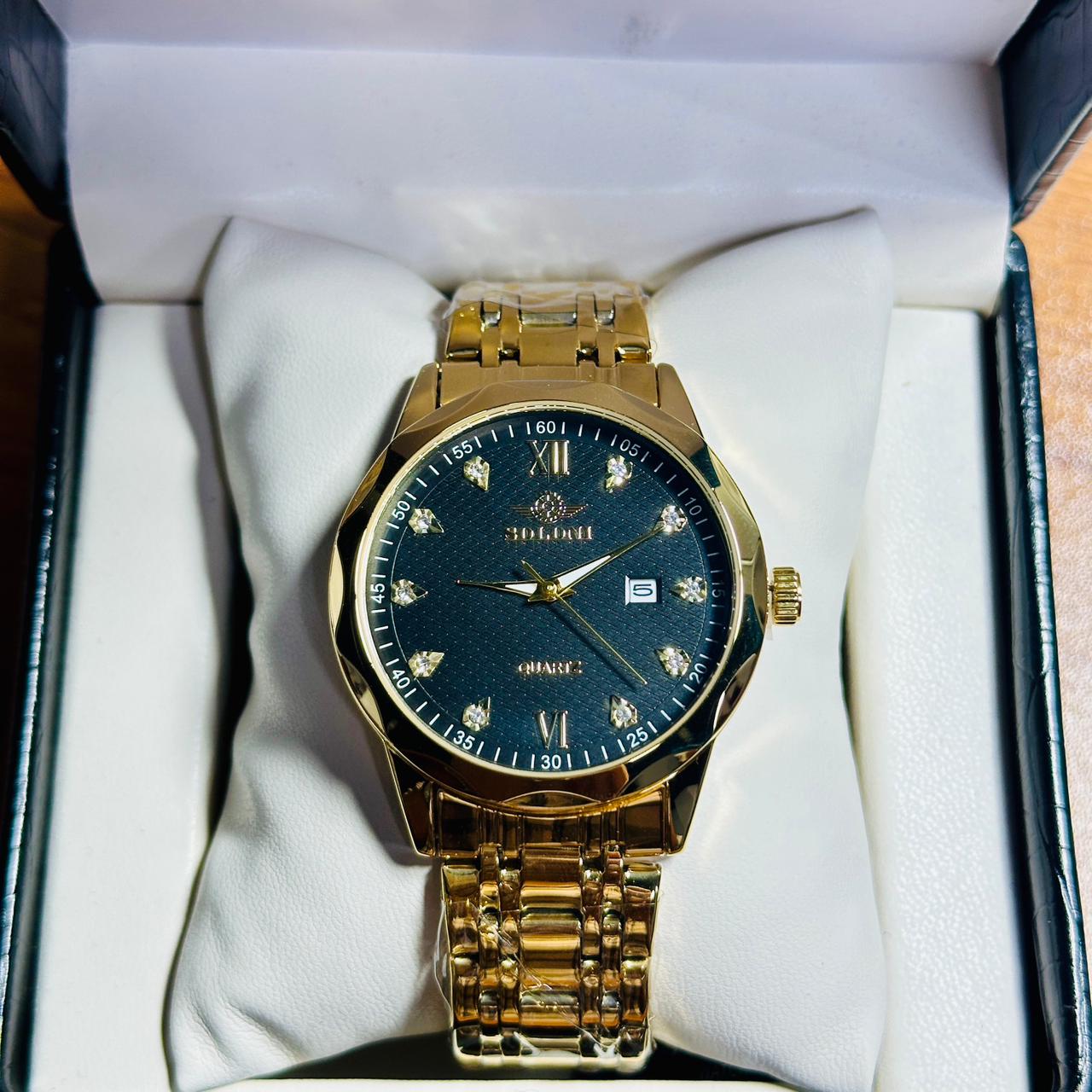 Soloni 1001 For Men - Gold Black With Premium Box