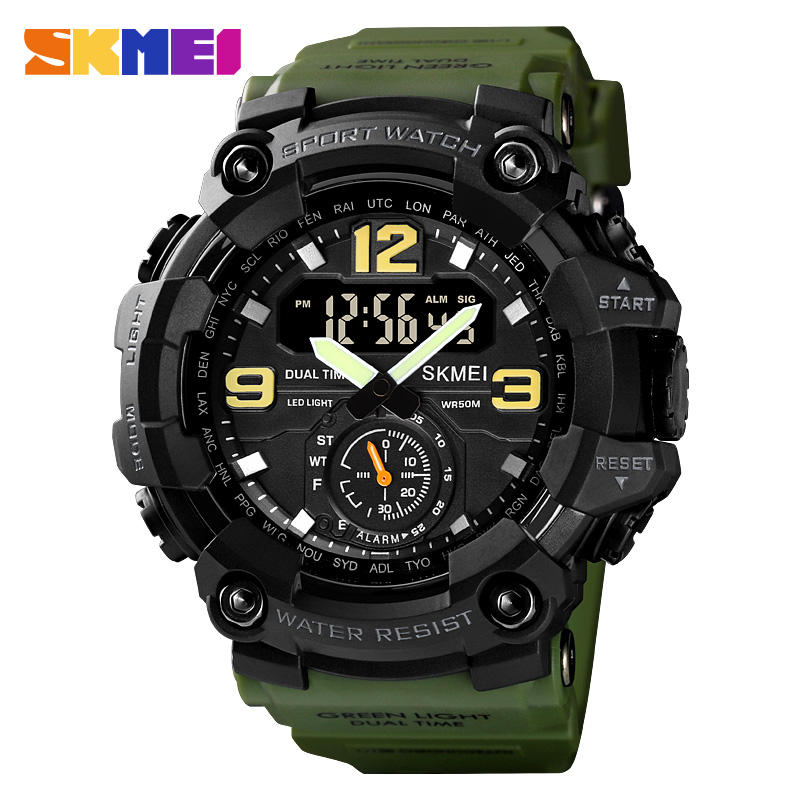 Skmei 1637 Men's Sport Watch- Black Green