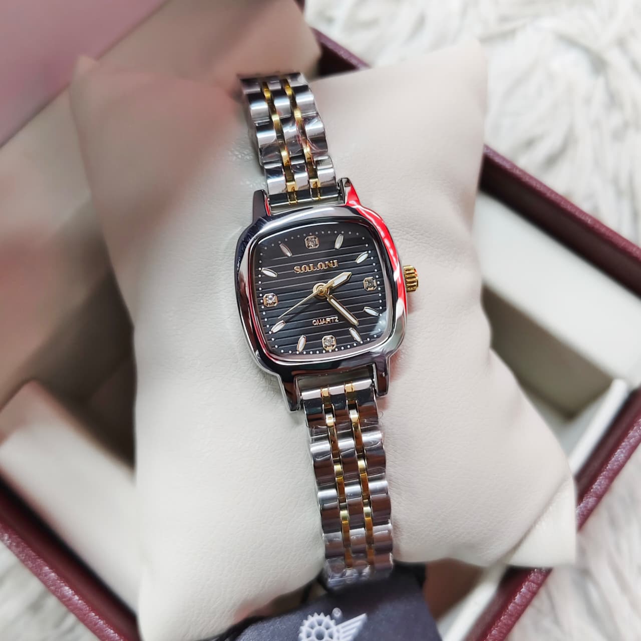 Soloni 1041 For Women - Silver Gold Black With Premium Box