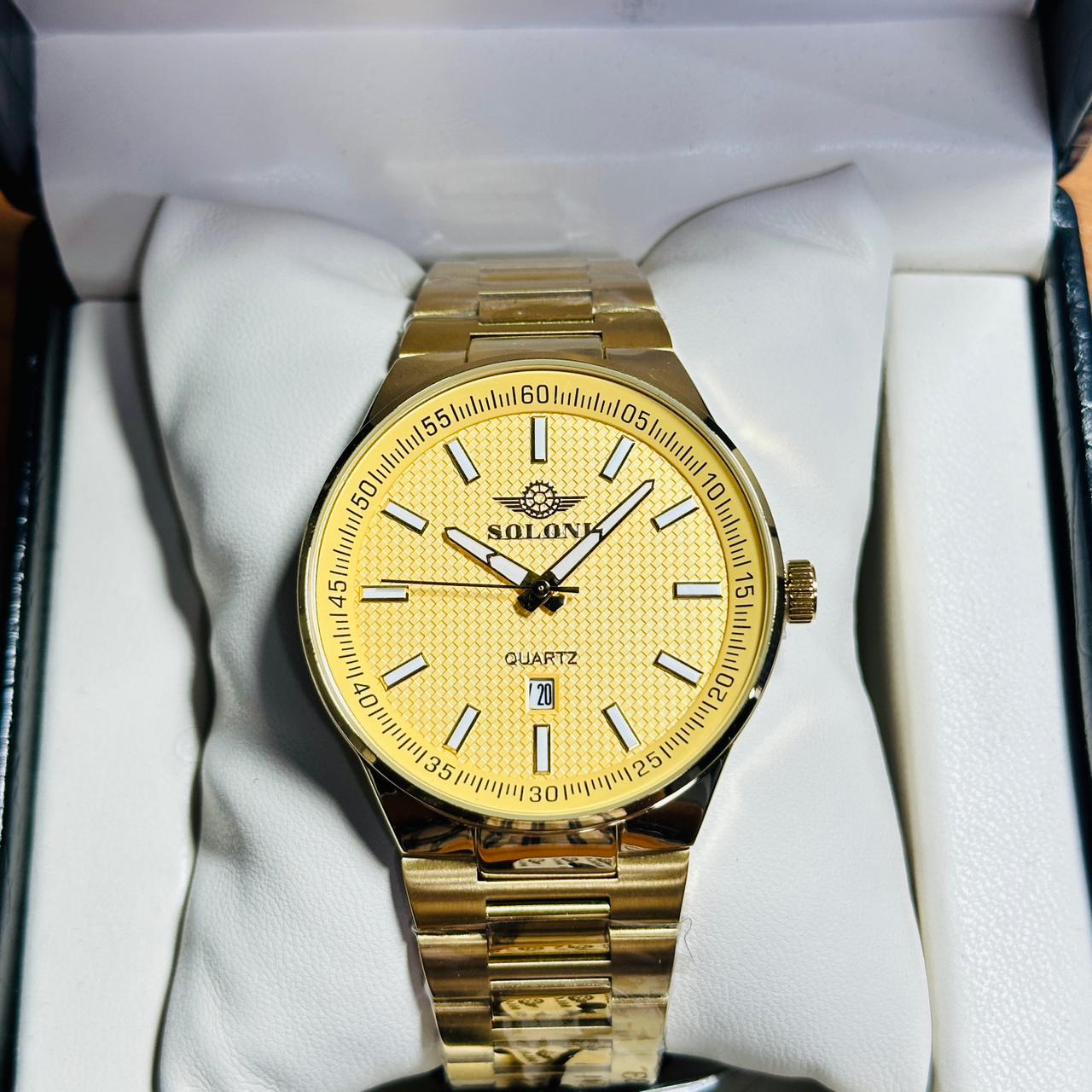 Soloni 1004M For Men - Gold With Premium Box