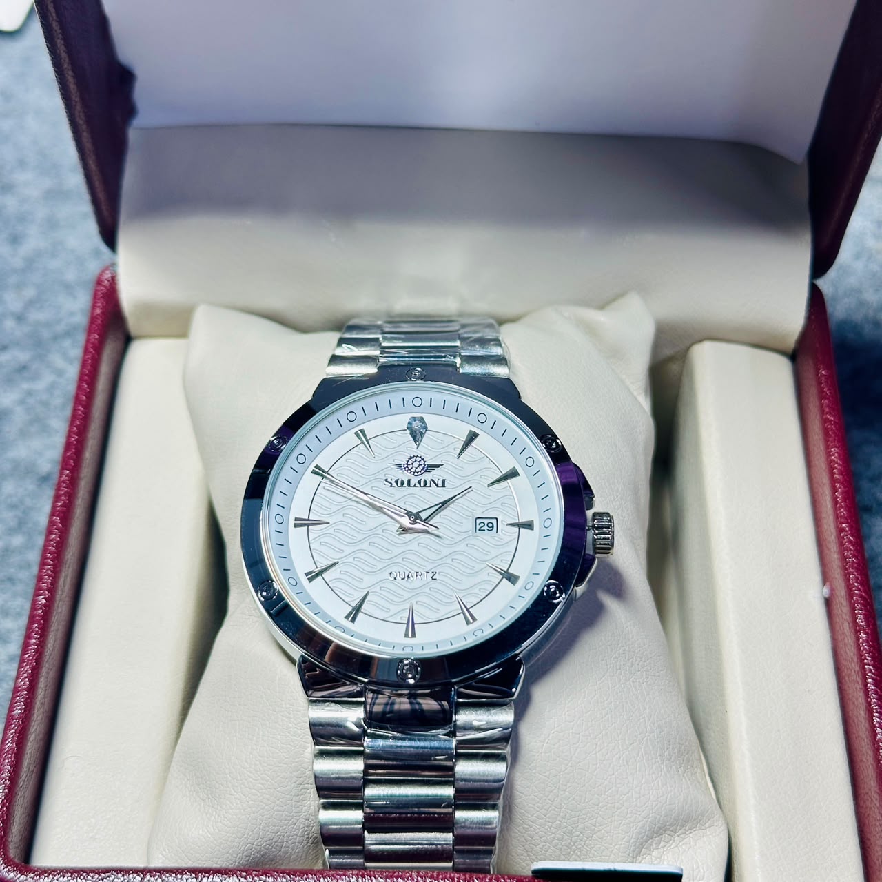 Soloni 1008 For Men - Silver  With Premium Box