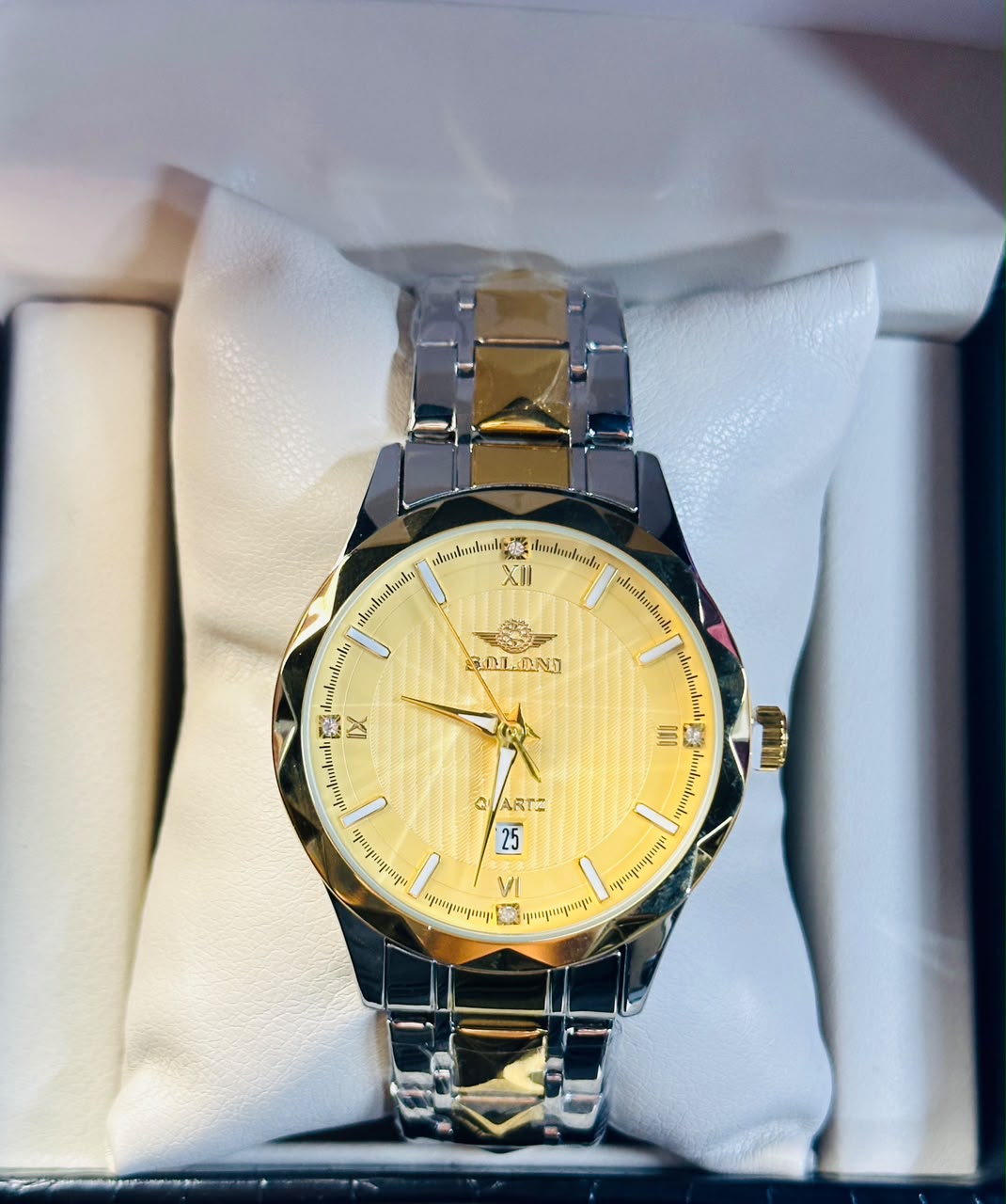 Soloni 1016 M For Men - Silver Gold with Premium Box