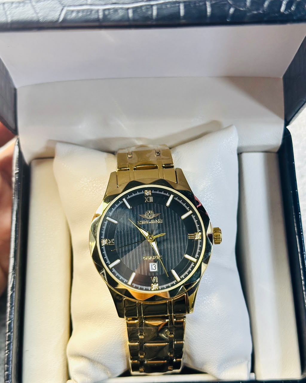 Soloni 1016 M For Men - Gold Black with Premium Box