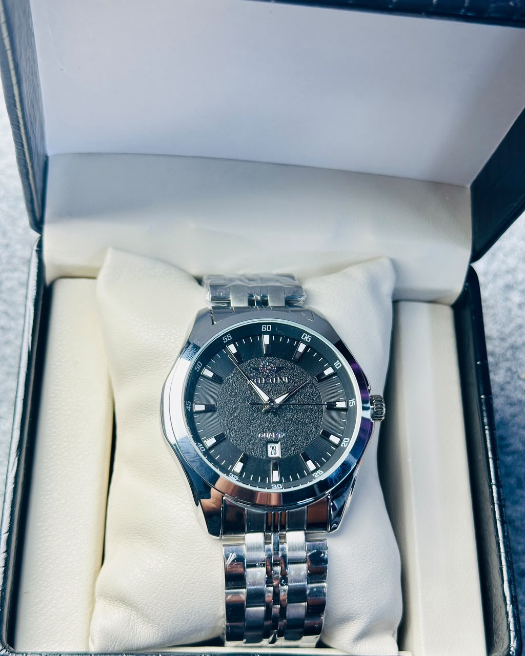 Soloni 1006 M For Men - Silver Black with Premium Box