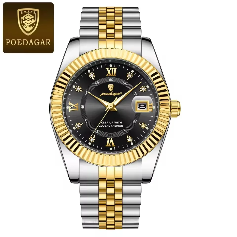 Poedagar 910 CH For Men - Silver Gold Black
