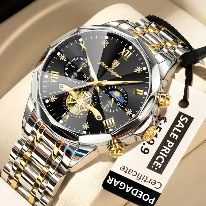 Poedagar 938 For Men - Silver Gold Black